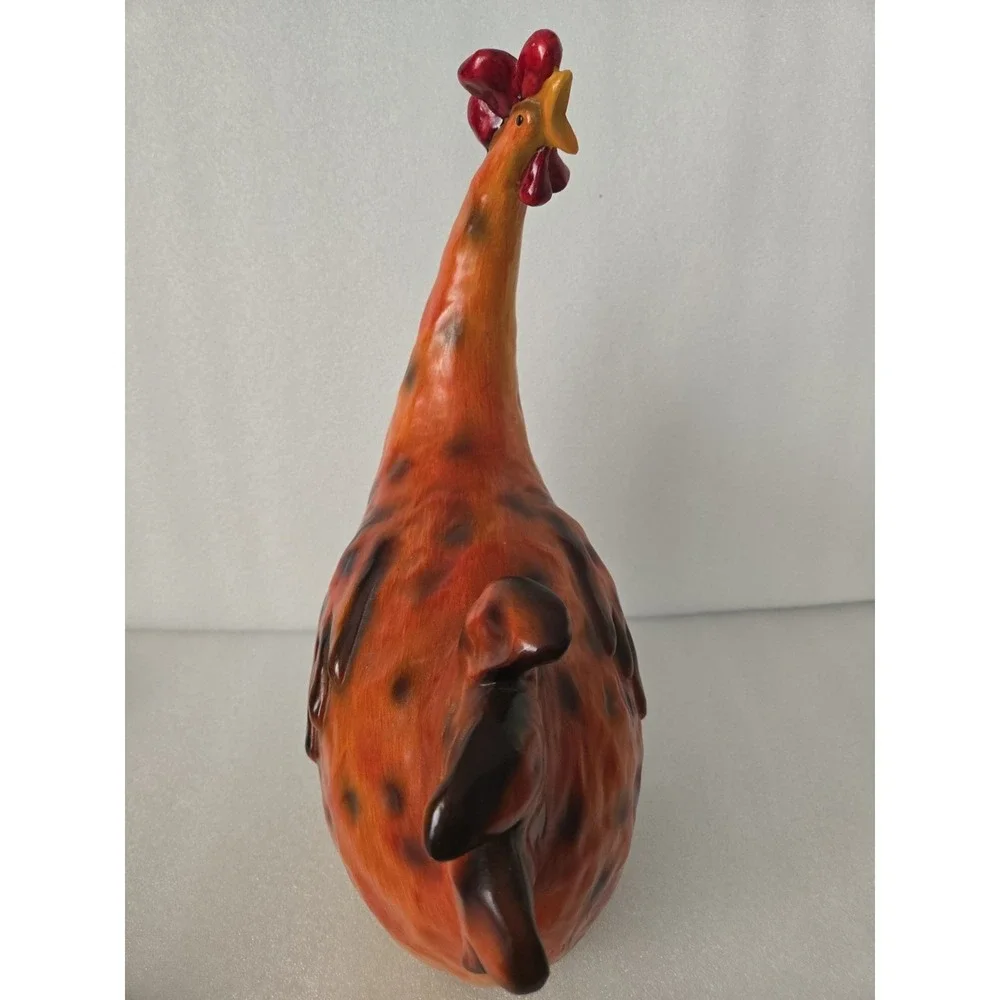 VTG EXQUISITE FUNNY ITALIAN CHICKEN HEN ROOSTER RESIN FIGURE LARGE 16.5